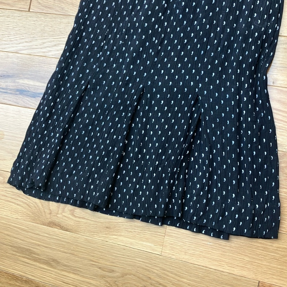 Vintage Liz Claiborne V-Neck Midi Dress with Cream Print 4P - Picture 5 of 7